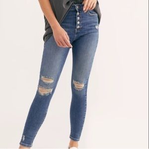 Free People high rise Skinny Jeans Size 28 Mid Indigo